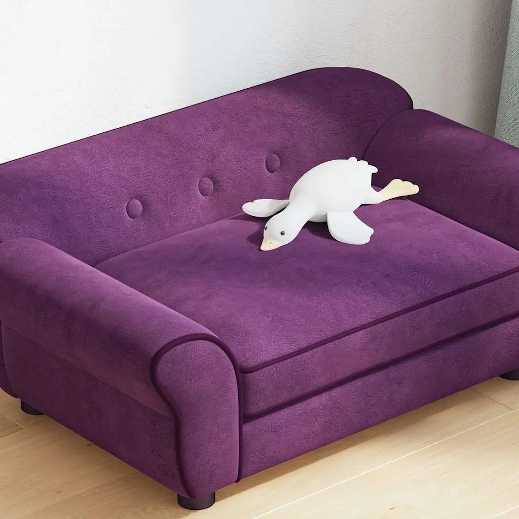 Dog Sofa Pet Bed Plush Cushion Wooden Frame for Small Dogs Cats