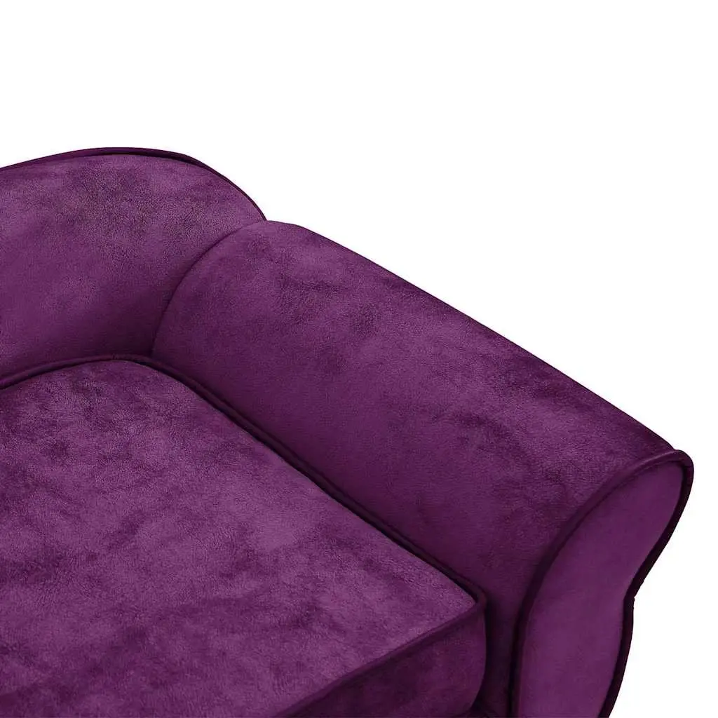Dog Sofa Pet Bed Plush Cushion Wooden Frame for Small Dogs Cats