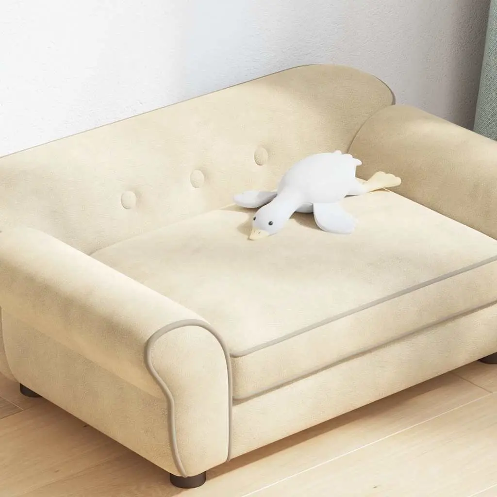 Dog Sofa Cream Plush Cushion Washable Cover for Small Animals Cats