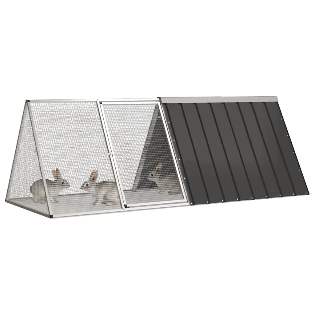 Rabbit Cage Anthracite Galvanised Steel Hutch Small Animal Enclosure Playpen 2015 x 805 x 710 mm