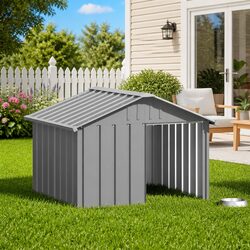 Enhance Your Outdoor Space with This Grey Dog House
