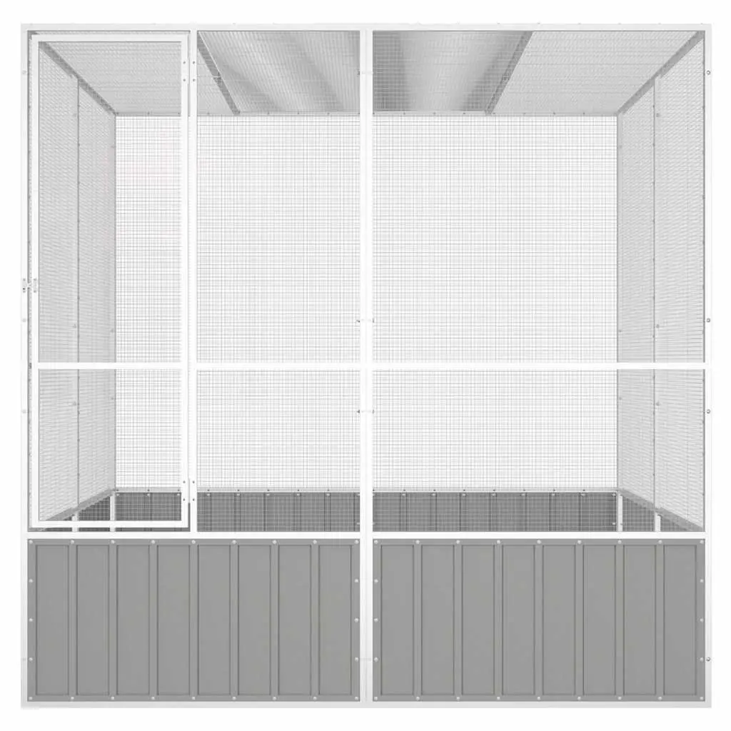 Bird Cage Large Grey Galvanised Steel Frame Outdoor Indoor Pet Play