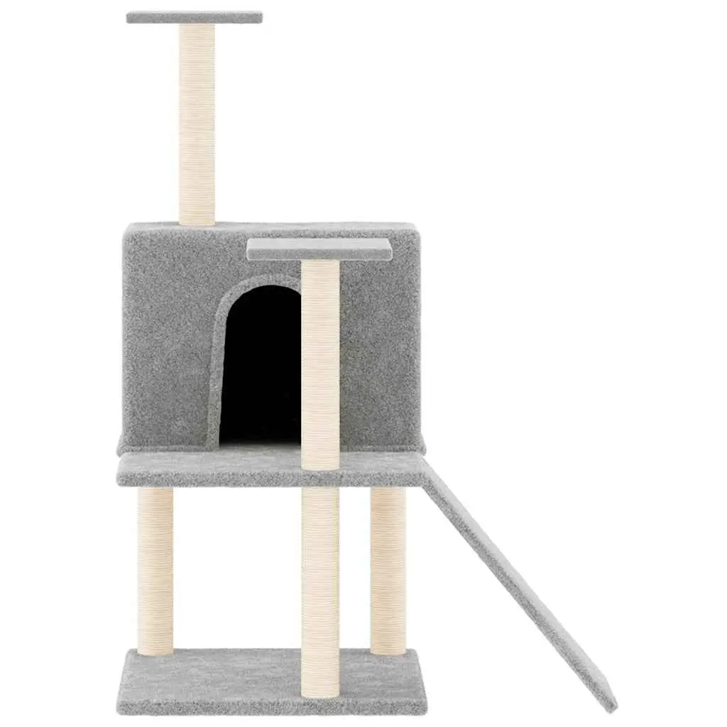 Cat Tree 109cm Multi-Level with Sisal Scratching Posts House Ladder Platforms Grey
