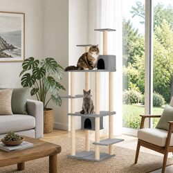 Enhance Your Space with a Stylish Grey Cat Tree - 176cm