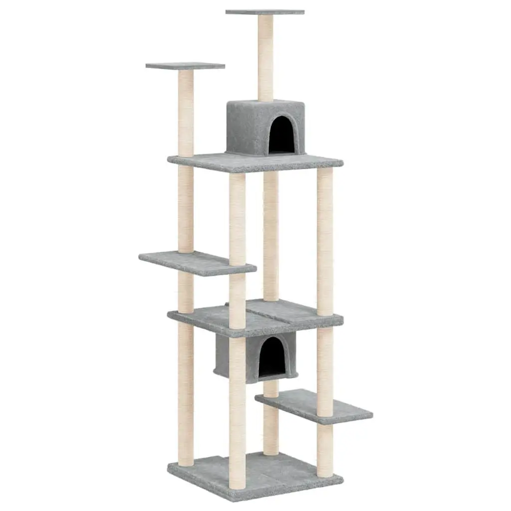 Cat Tree 176cm Multi-Level with Sisal Scratching Posts and Plush Houses
