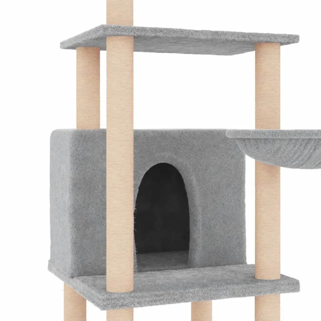 Cat Tree 132cm Multi-Level with Sisal Scratching Posts House Basket Platforms