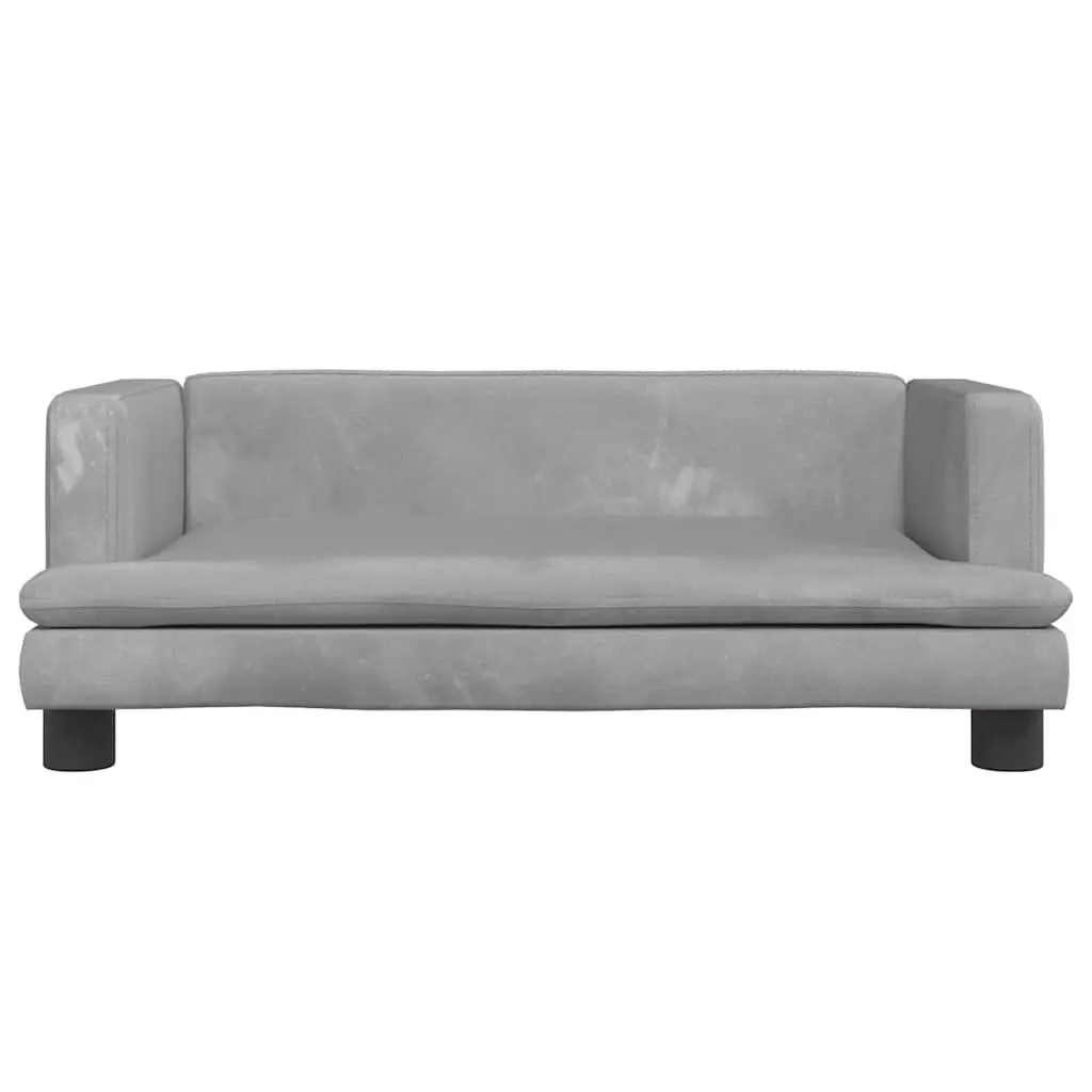 Dog Bed Light Grey 80x45x30cm Velvet Pet Sofa Couch Cushion Furniture