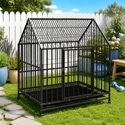 Elevate Your Pet's Comfort with This Black Dog Cage