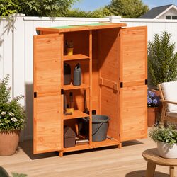 Enhance Your Garden Space with a Solid Wood Storage Shed 83x57x140cm