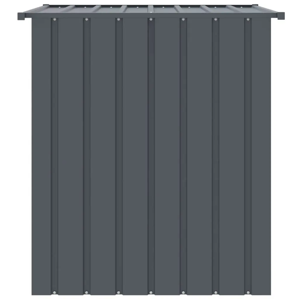 Dog House 110 x 103 x 109 cm Black Outdoor Pet Kennel Shelter with Roof Galvanised Steel Construction