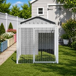 Light Grey Chicken Cage with Run Enhancing Your Outdoor Space