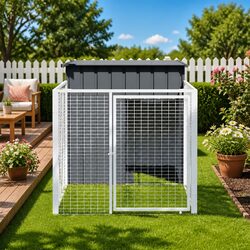 Stylish Outdoor Dog House with Run for Happy Pets
