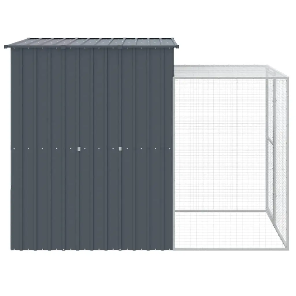 Chicken Cage with Run Anthracite Galvanised Steel Small Animal Habitat Coop