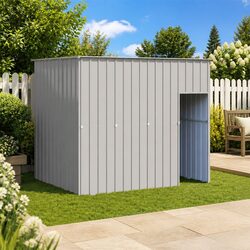 Dog House with Roof Grey Outdoor Kennel Shelter Pet Puppy Safe Play Enclosure