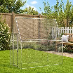 Enhance Your Outdoor Space with This Silver Chicken Cage