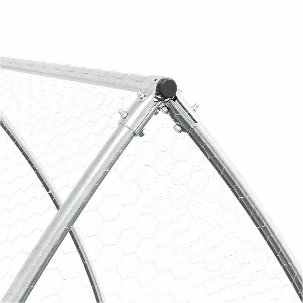 Chicken Cage Silver Galvanised Steel Walk-in Outdoor Enclosure for Small Animals