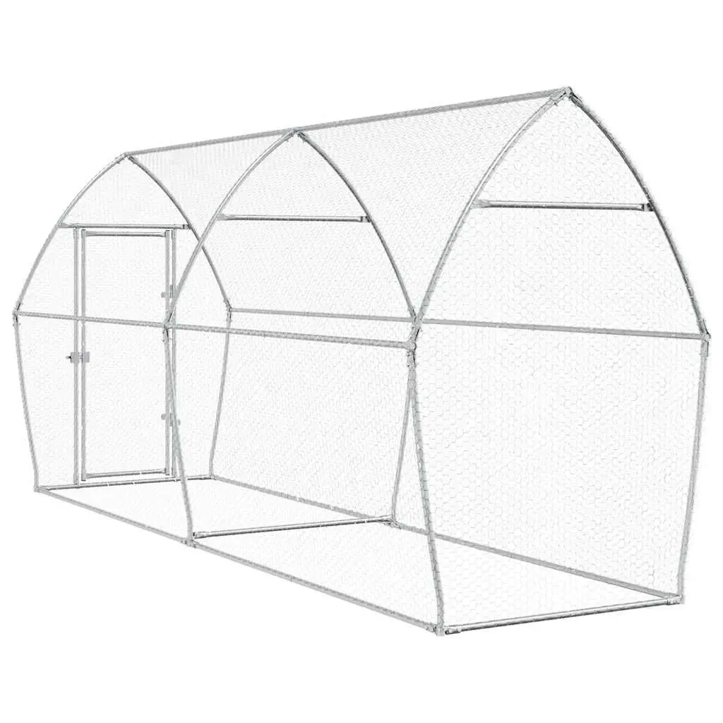 Chicken Cage 400x105x182 cm Galvanised Steel Outdoor Enclosure for Chickens Hens Ducks and Small Animals