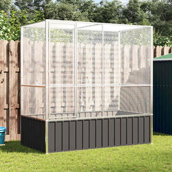 Spacious Silver Steel Aviary for Indoor and Outdoor Birds
