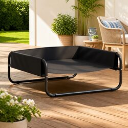 Stylish Anthracite Elevated Pet Cot for Indoor & Outdoor Use