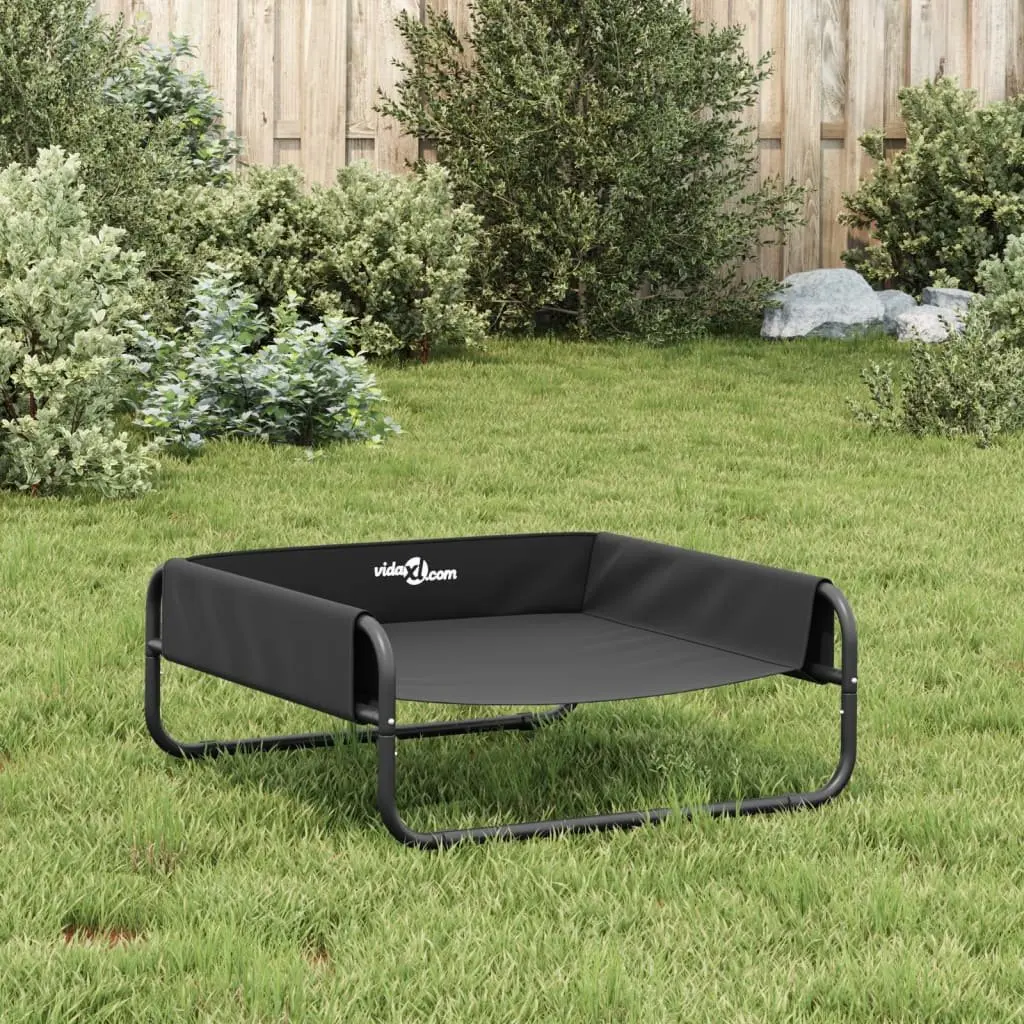 Elevated Dog Bed Anthracite Steel Frame Oxford Fabric Indoor Outdoor Pet Cot