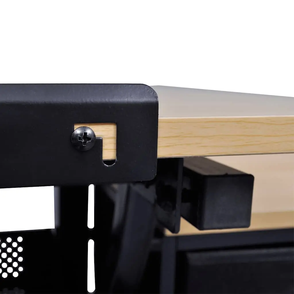 Drawing Desk Tiltable Tabletop with Stool Three Drawers Storage