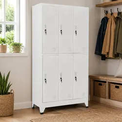 6-Compartment Locker Cabinet for Organized Spaces