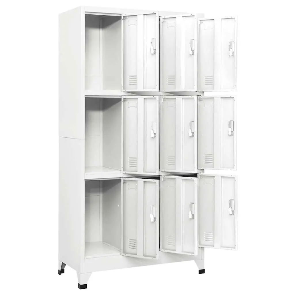 Locker Cabinet 90x45x180cm 9 Compartments Steel Grey