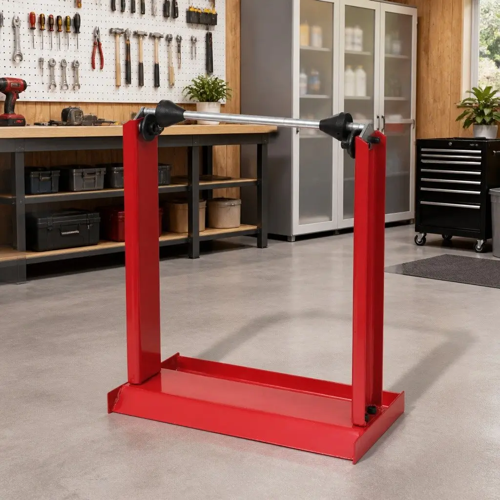 Motorcycle Wheel Balancer Stand Adjustable Cones Gravity Based Tool Red Steel