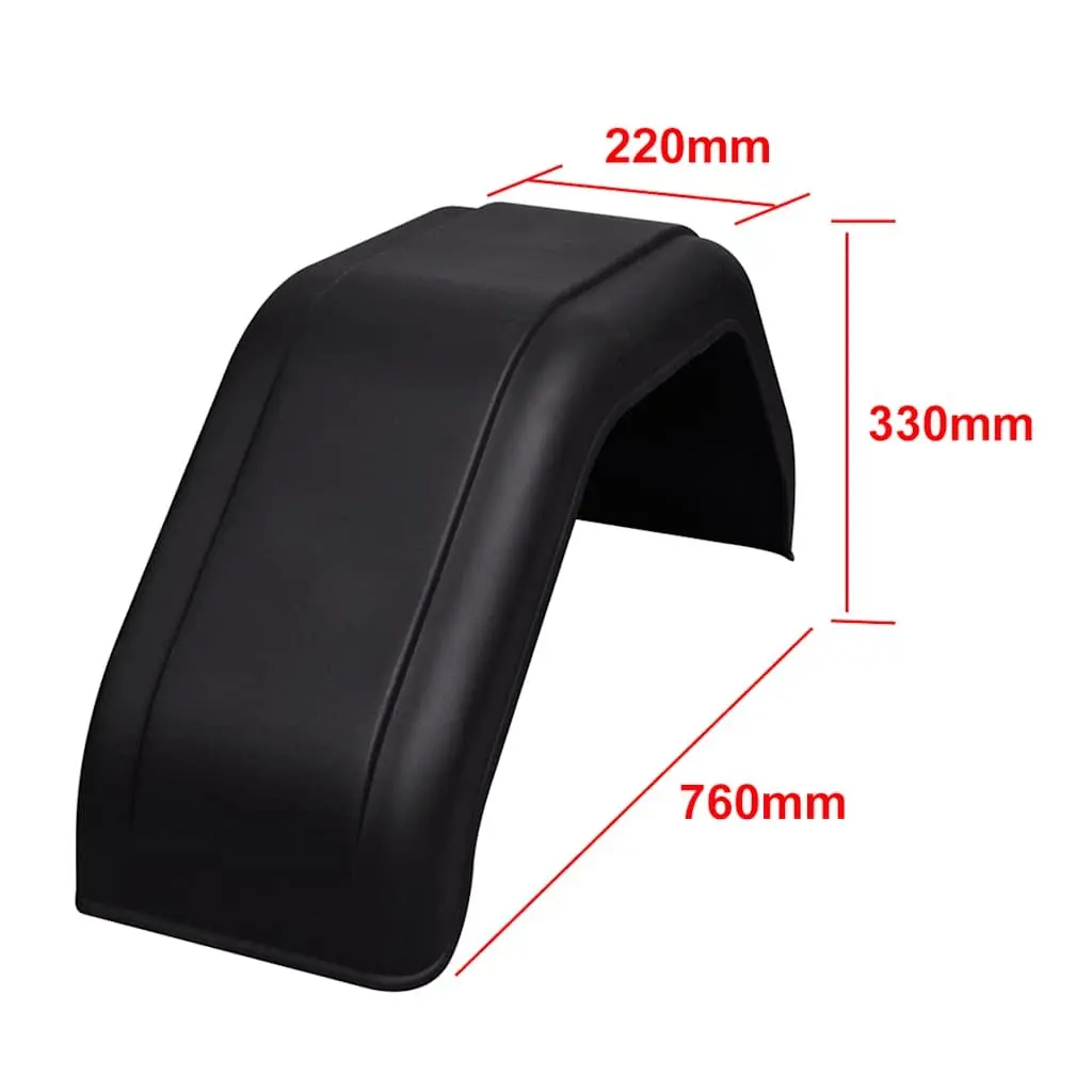 Mudguard Fender Set 220 x 760 mm Black Corrosion Resistant Impact Resistant