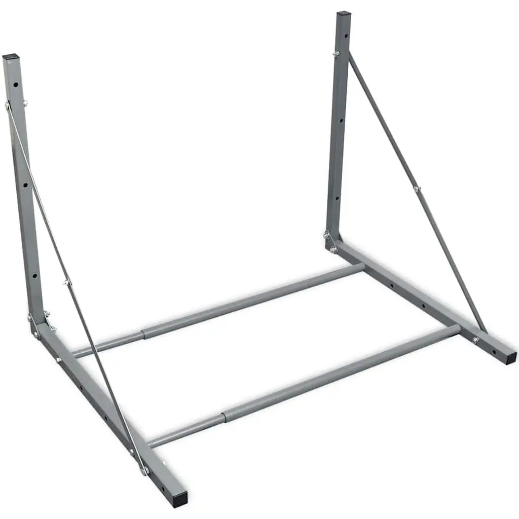 Foldable Tyre Rack Wall Mounted Adjustable Steel 81-122cm Space Saving Storage
