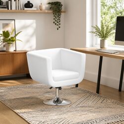 Stylish White Swivel Armchair for Your Living Space