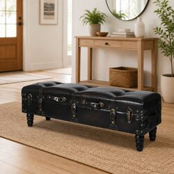 Elegant Long Storage Bench with Cushion for Your Home