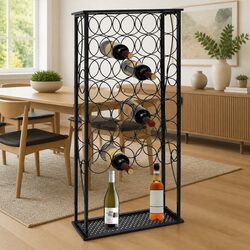 Cubic Black Metal Wine Rack: Elevate Your Home Décor