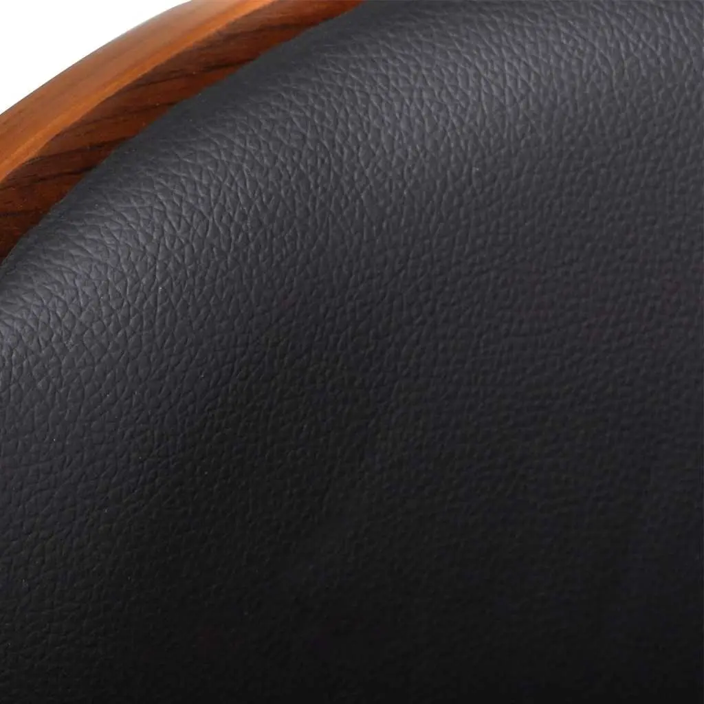 Bar Stool Height Adjustable Bent Wood Frame Faux Leather Padded Seat