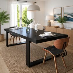 Stylish Black Bent Wood Dining Chairs - 2 Piece Set