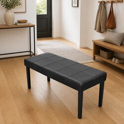Stylish Black Leather Storage Bench Enhancing Your Entryway
