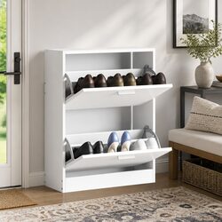 Enhance Your Home with a White Wooden Shoe Organizer