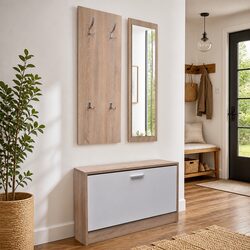 Elevate Your Entryway with Wooden Shoe Cabinet Set