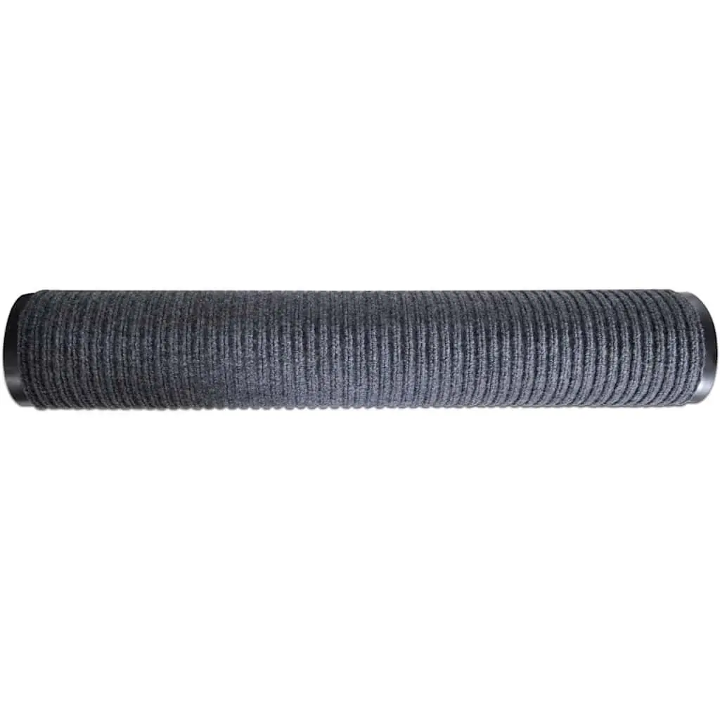 Door Mat 90 x 60 cm Grey Non-Slip PVC Backing Easy Clean