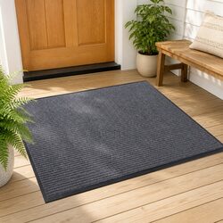 Stylish Grey Door Mat 90 x 150 cm for Home and Office