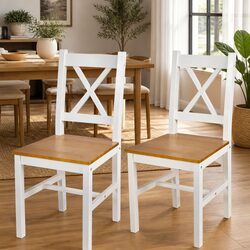 Stylish White Kitchen Dining Chairs – Set of 2