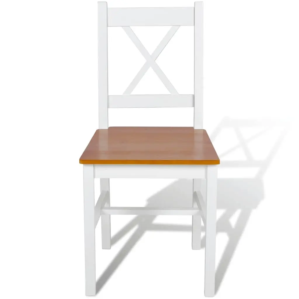 Dining Chairs 4 Pieces White Kitchen Room Furniture Wooden Seat Set