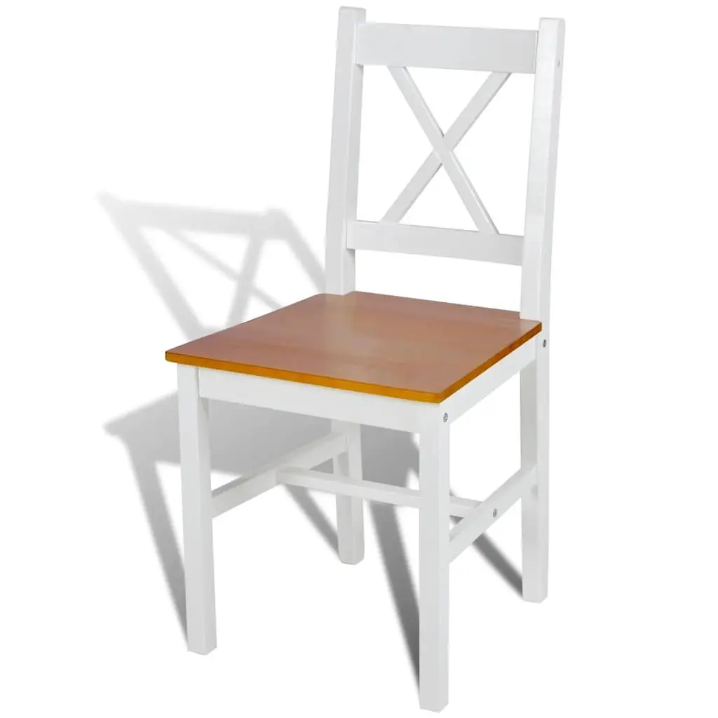 Dining Chairs 4 Pieces White Kitchen Room Furniture Wooden Seat Set