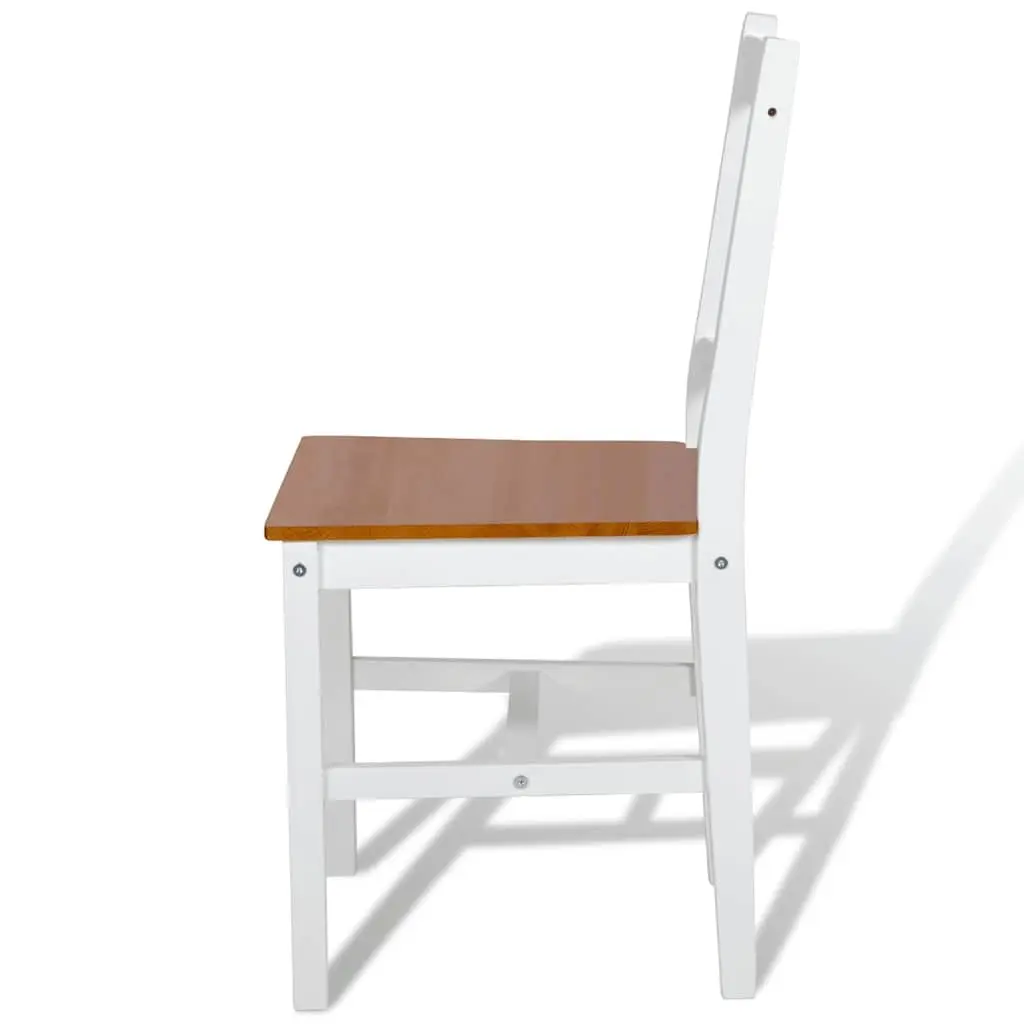 Dining Chairs 4 Pieces White Kitchen Room Furniture Wooden Seat Set