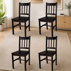 Brown Wooden Dining Chairs - Set of 4 for Your Home