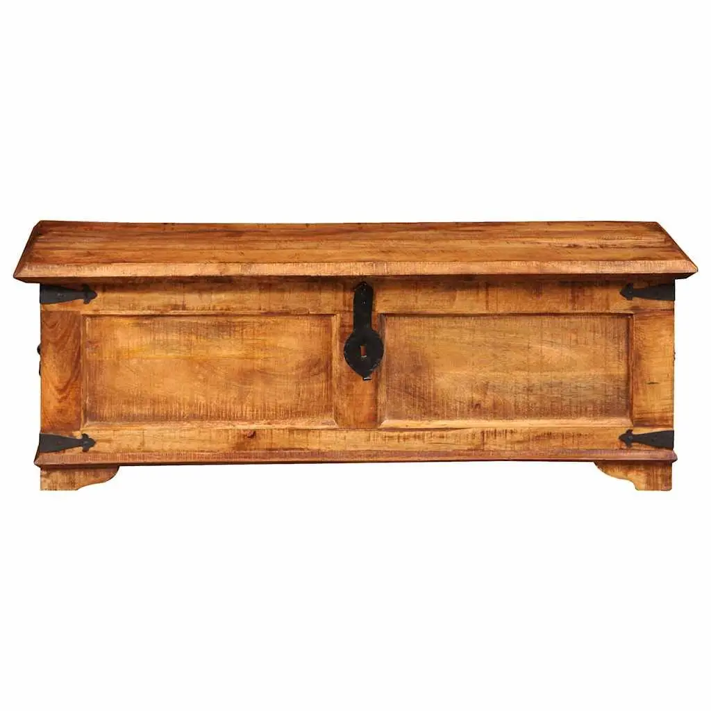 Storage Chest Solid Wood Handmade Rough Mango Brown Cabinet Box