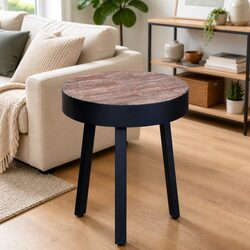 Reclaimed Wood Round Accent Table for Any Room