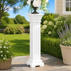 Elevate Your Space with a White Square Pillar Plant Stand