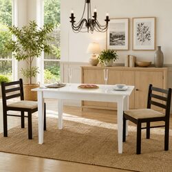 Dining Chairs Set of 2 Brown Rubberwood Kitchen Seating Padded Velvet Seat