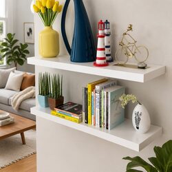 Floating Wall Display Shelves for Book and DVD Storage